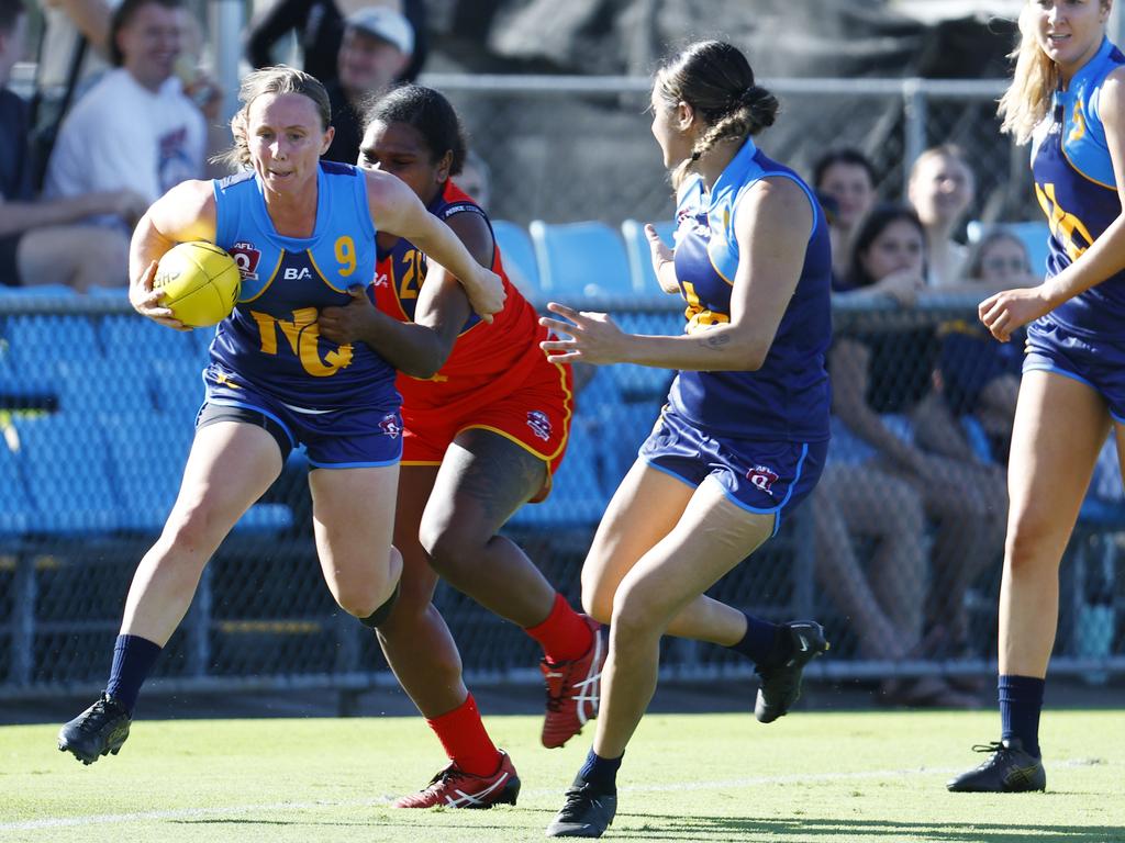 Amy Mill, pictured in last year’s intrastate clash, will line up for a third time with North Queensland. Picture: Brendan Radke