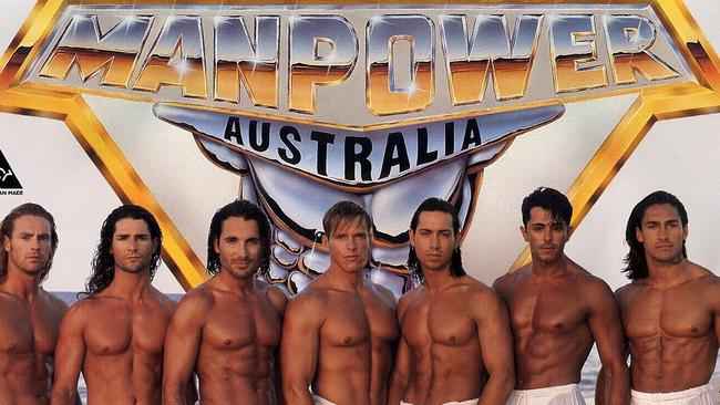 Billy Cross (3rd from left) in still from 1996 Manpower Australia calendar.