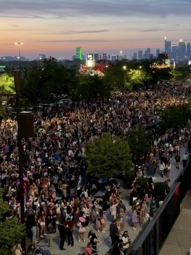 More than 10,000 fans outside Lincoln Financial Field in Philadelphia for Taylor Swift's concert. Picture: Christian Milner