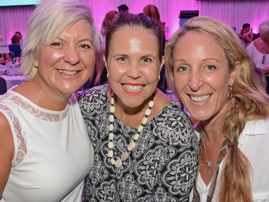 Sally Hillman, Jacquie Irwin, Alison Thomas at Early Risers IWD breakfast at Sofitel Broadbeach. Picture: Regina King