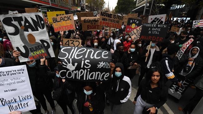 The protest defied public health orders in Victoria. Picture: AAP