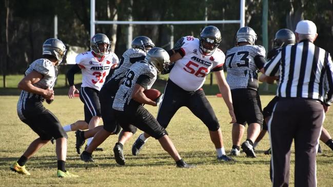 Right tackle Jojo Salafai (No.56).