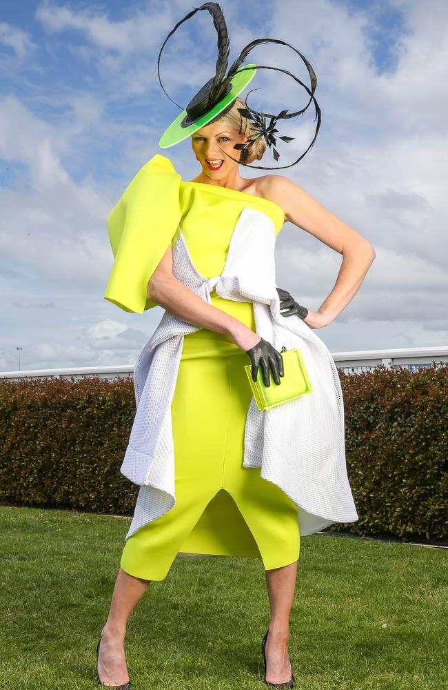 Perhaps inspired by a lime splice icy pole? Karlie Owen’s citrus ensemble is a lot of fun. Picture: Tim Carrafa