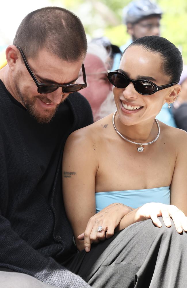 Channing Tatum and Zoë Kravitz attend the Lenny Kravitz Hollywood Walk of Fame Star Ceremony. The couple are planning a “relaxed and elevated” wedding. Picture: Rodin Eckenroth/Getty Images