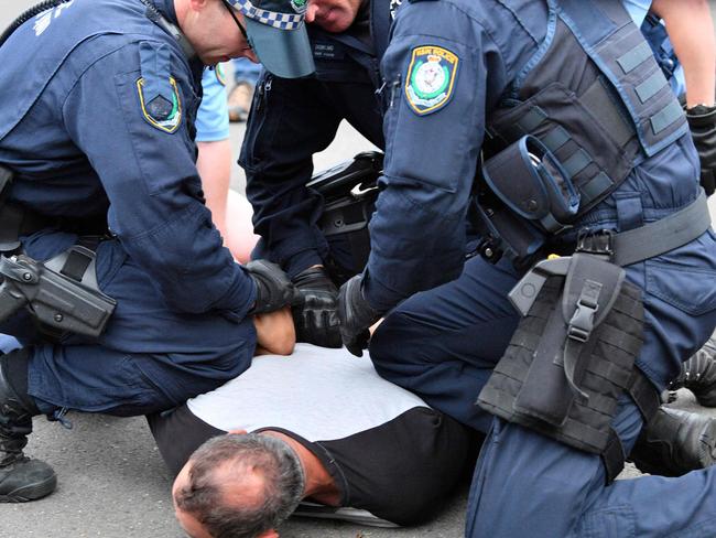 More than 100 police were deployed to stop protests turning violent. Picture: AFP