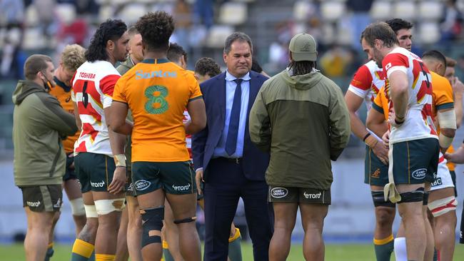 Wallabies coach Dave Rennie is scrambling for replacements after Samu Kerevi and Sean McMahon withdrew from their end of year Tests. Photo: Getty Images