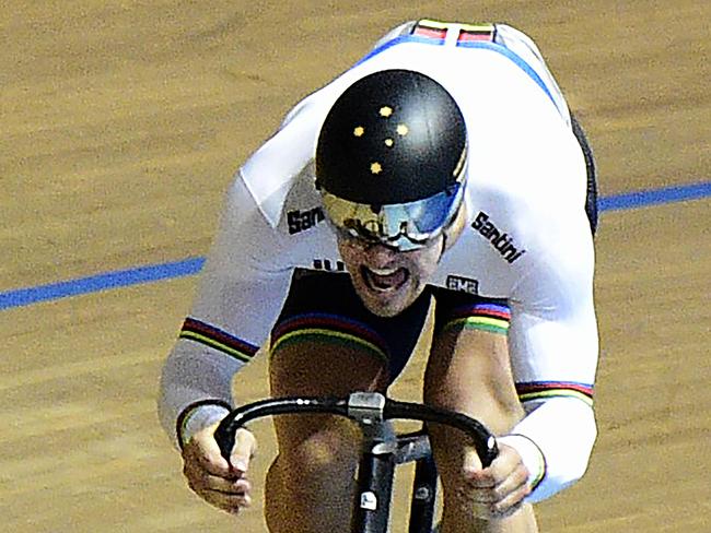 11.1.19 - World Champion Matthew Glaetzer at The Advertiser Track Down Under TDU event, at the Adelaide Superdrome, Gepps Cross.Picture: Bianca De Marchi