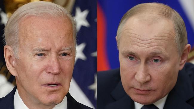 US President Joe Biden and his Russian counterpart Vladimir Putin. Picture: AFP