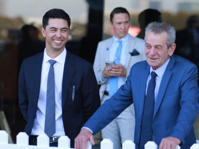 Gerald Ryan (right) and Sterling Alexiou have Star Cherie ready to score a first-up win. Picture: Grant Guy