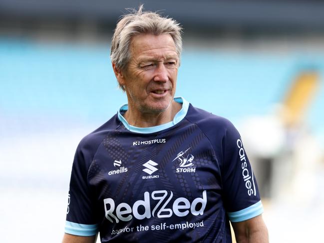 OCTOBER 5, 2024: Melbourne Storm coach Craig Bellamy during the Melbourne Storm Captain's Run at Accor Stadium, Sydney Olympic Park.Picture: Damian Shaw