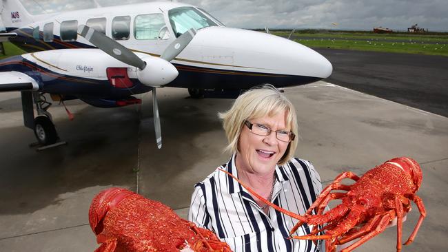 Nola De Lorenzo runs a restaurant at Toooradin airport that serves the freshest crayfish. Picture: Andrew Tauber