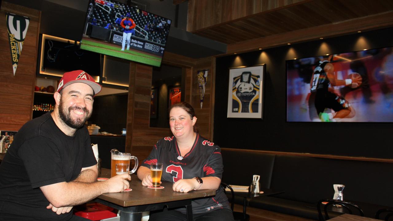 Tailgate Sports Bar owners Ben Whibley and Naomi. Picture: Kate McCormack