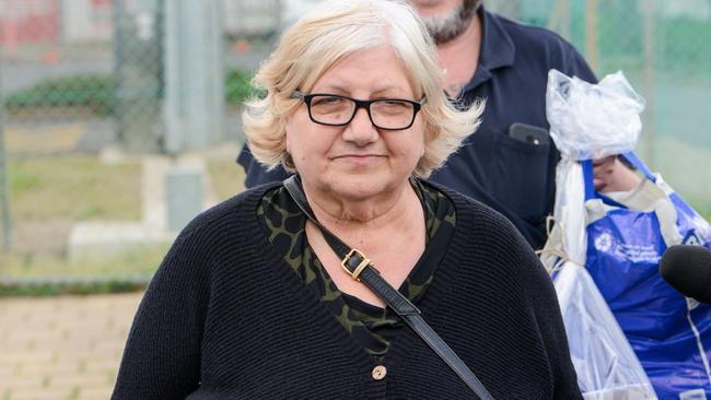 Ann Marie Smith’s carer Rosemary Maione leaves the Adelaide Women’s Prison after being released on bail. Picture: Brenton Edwards