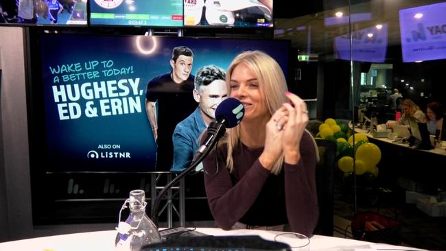 Erin Molan talks about ex-fling Dominic Purcell saying ‘I do’ to Tish Cyrus. Picture: 2DAYFM