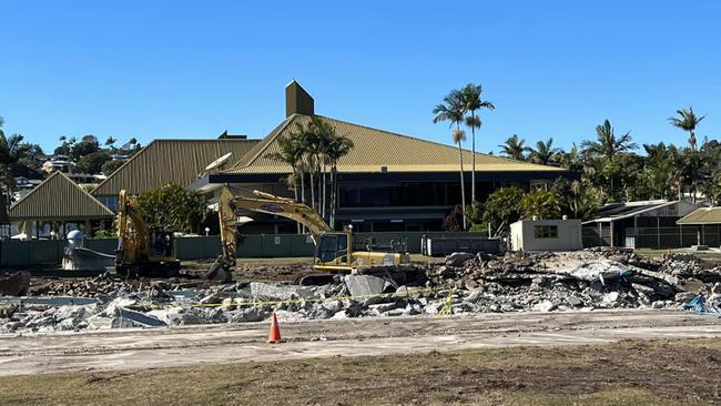 Club Banora Oasis Pool being filled in with concrete on June 27, 2023. Picture: Mandy Schaefer.