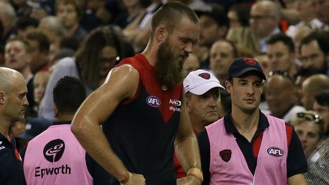 Max Gawn will have surgery on his injured hamstring. Picture: Wayne Ludbey