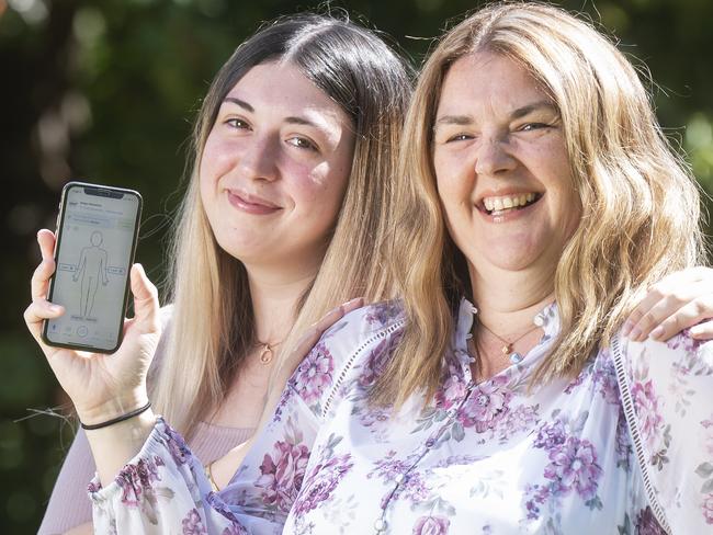 Robyn and  Musolino and her daughter Alysha .A new skin cancer app can detect the most common signs of skin cancer with up to 95 per cent accuracy in less than a minute.While it does not provide a diagnosis it can help people decide whether to visit a doctor to get their skin checked.It uses an artificial intelligence based algorithm to determine whether spots on the skin could be cancerous. +The app detected a cancer on Melbourne mum Robyn MusolinoÃs shoulder later diagnosed as a basal cell carcinoma (BCC).Ms Musolino was given free use of the app by her health fund and said it prompted her to visit her GP to get the spot checked. Picture:Rob Leeson.