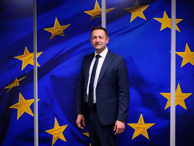 EU Commissioner for Agriculture, Christophe Hansen, poses before an interview at the EU headquarters in Brussels on March 28, 2025. The EU's commissioner for agriculture said on March 28, 2025 the bloc expects to reduce farm imports from Ukraine as it reviews emergency measures to support Kyiv that opened up its market for Ukrainian products. 