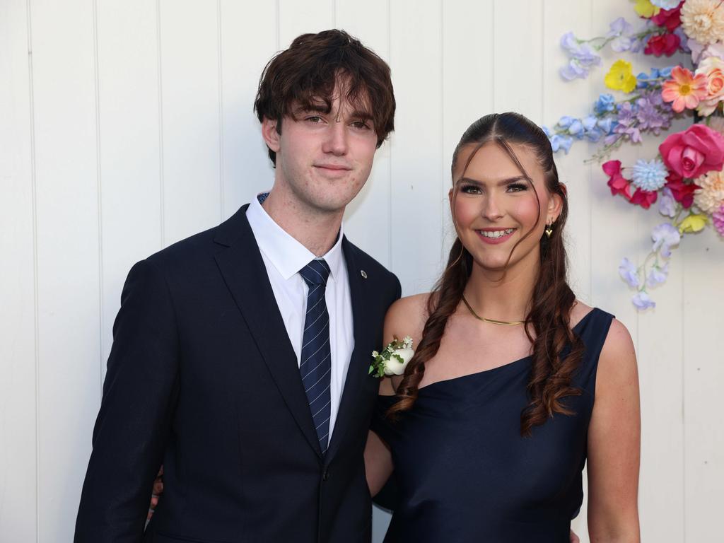 Billy Osbone and Matilda Harrison at Coombabah State 2024 High School Formal at the Gold Coast Turf Club. Picture: Portia Large.