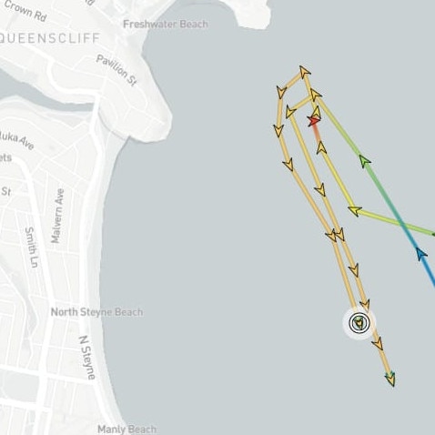 Marine Rescue NSW's search pattern.