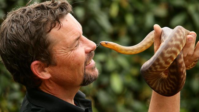 Sean Cade is a natural with snakes. Picture: Justin Sanson