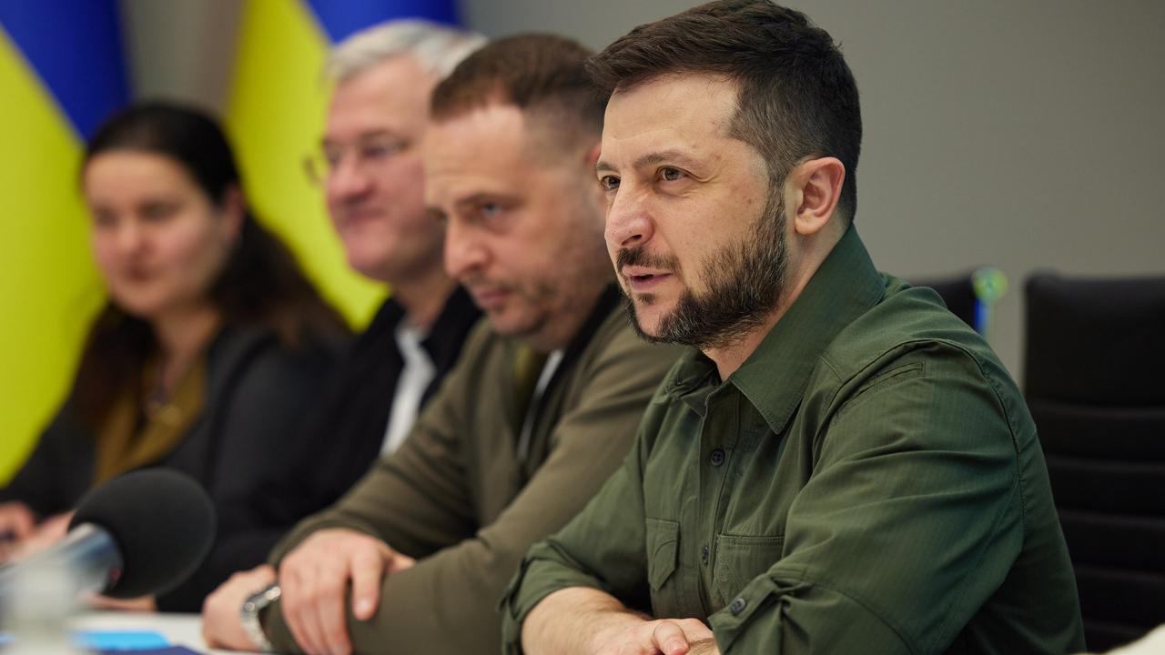 For months, President Volodymyr Zelensky has been asking Ukraine’s Western allies for heavy weapons — including artillery and fighter jets. Picture: Ukrainian Presidential Press Office via Getty Images.