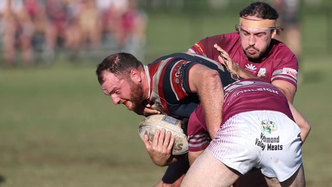 Deon Bianchetti carting the ball up for Kyogle. Picture: DC Sports Photography