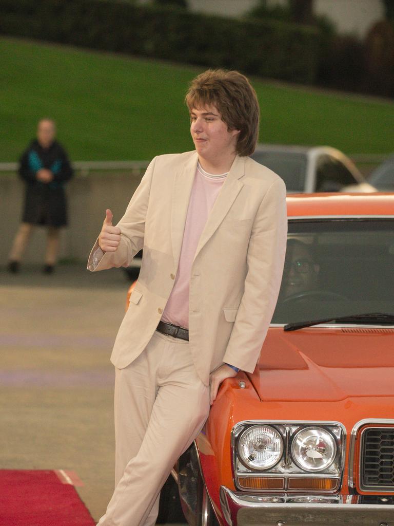 Buster Kelly among the arrivals at the Southport State High school formal held at Sea World. Picture: Glenn Campbell