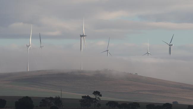 Wind turbines near Snowtown in South Australia. Picture: Tait Schmaal