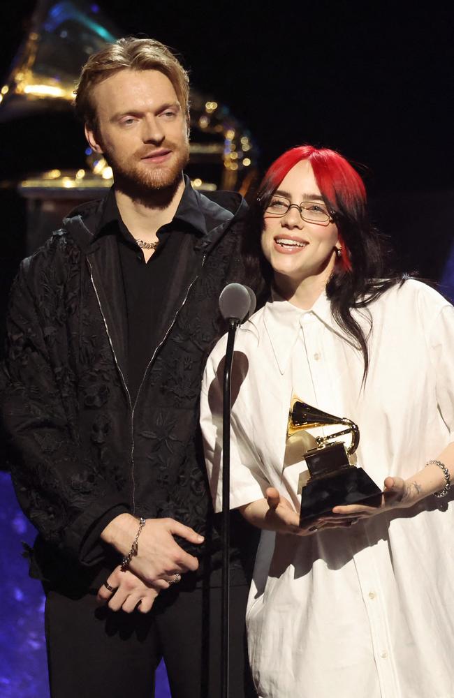 Billie Eilish accepts the Grammy Award for Song Written for Visual Media for "What Was I Made For?" Picture: Getty Images via AFP