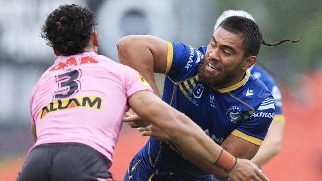 Isaiah Papali'i was strong for the Eels in their trial against Penrith. Picture: Mark Evans/Getty Images