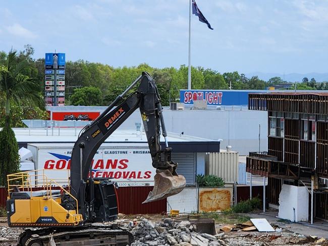 Works to demolish Rockhampton's Ambassador Motel are underway. Picture: Aden Stokes