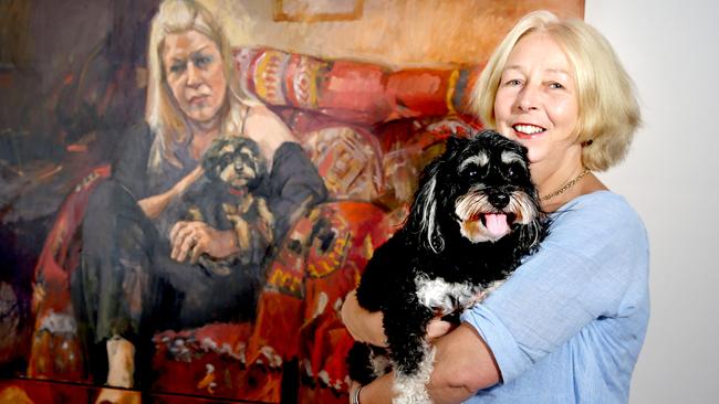 Artist Susannah Paterson has adopted Kerrie's dog Chilli. Picture: Martin Lange