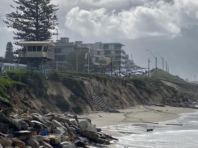 Monster surf threatens iconic beach