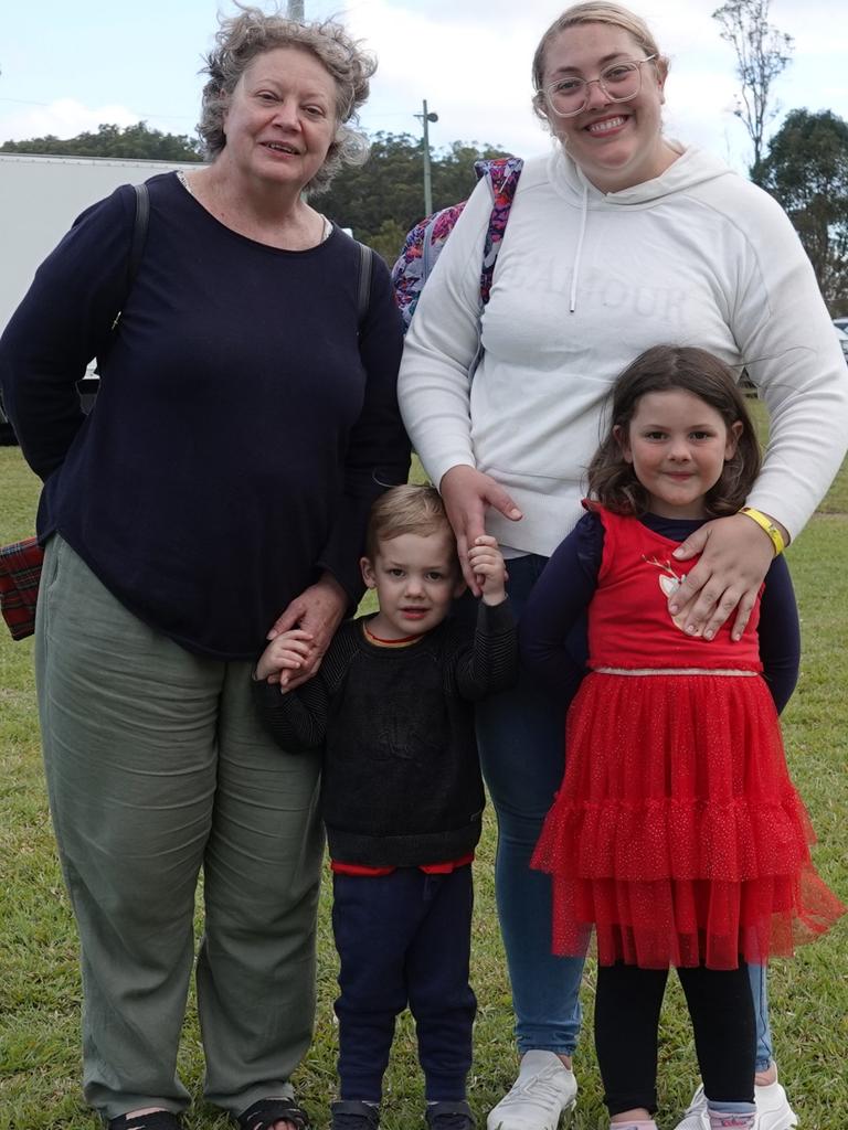 Cheryl Pye and Beniah, Emma and Lily McLachlan. Picture: Chris Knight