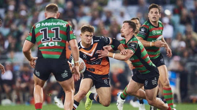 Jake Simpkin was impressive on debut, but is it too early to be jumping on the Tigers hooker? Picture: Getty Images.