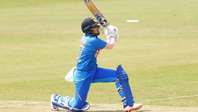 Shafali Verma batting against Australia at the Junction Oval earlier this month. Picture: AAP