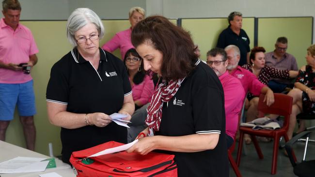 Returning Officer Jo Ruddick and Assistant Returning Officer Hala Hijleh at the Cairns Regional Council candidate ballot draw at the Electoral Commission of Queensland. PICTURE: ANNA ROGERS