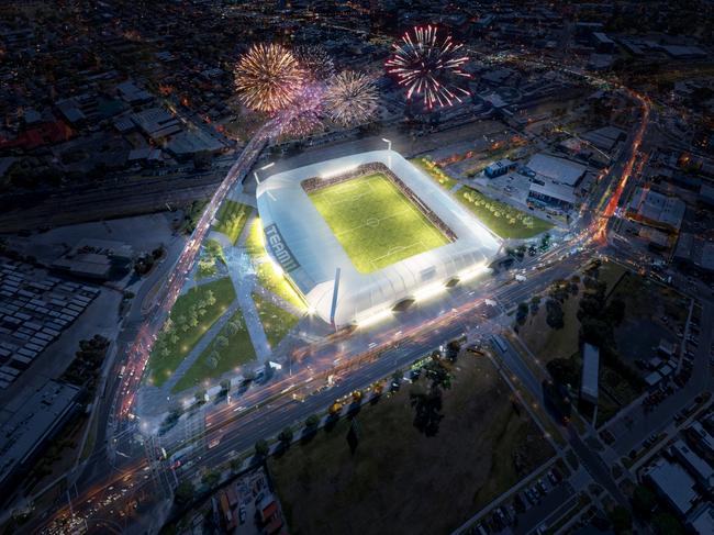 The stadium would allow Melbourne’s east to host A-League matches. Picture: Supplied