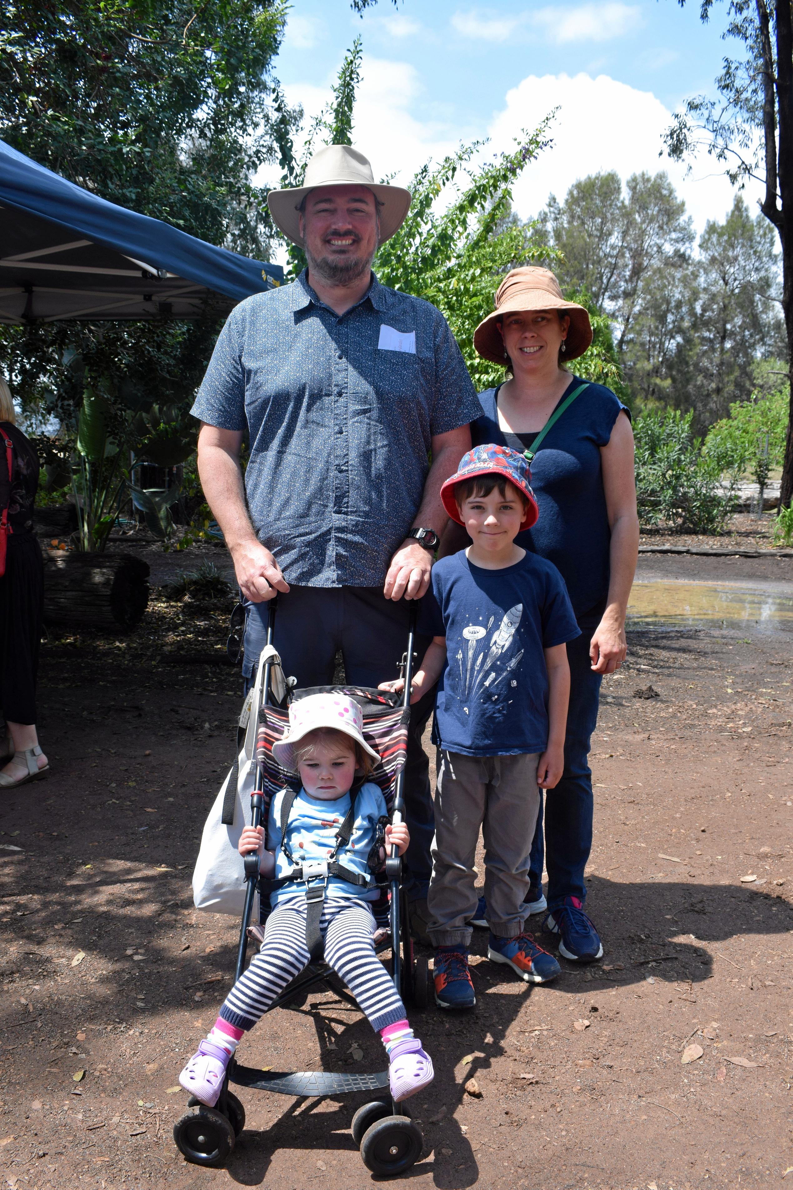 Back: Sean Dwyer and Louise Batchler. Front: Ida Dwyer and Tomas Dwyer at the Warra Springtime in the Garden event, Saturday October 6, 2018. Picture: Brooke Duncan