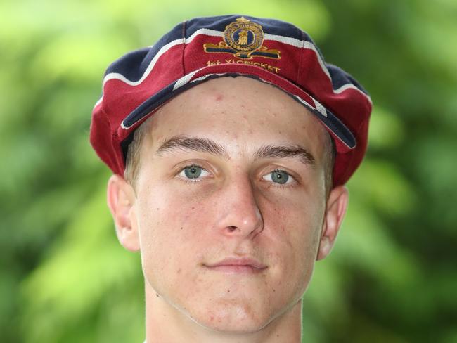 TSS First XI Cricketer Jack Sinfield pose for a picture.Photograph : Jason O'Brien