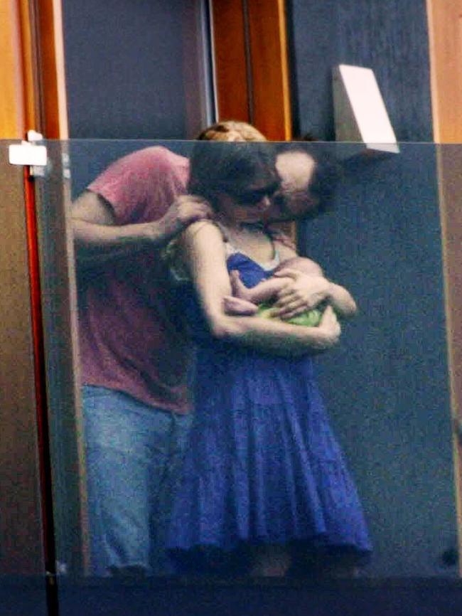 Ledger and Williams with baby Matilda at their Bronte home in Sydney.