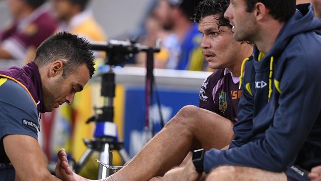 James Roberts was injured in Brisbane’s clash with Parramatta.