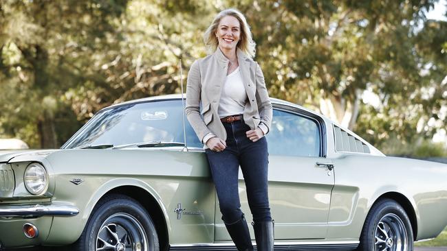 Sheona Devin is donating a 1965 Mustang she and her father restored together to improve his mental health after her mother’s cancer diagnosis. Picture: Sam Ruttyn