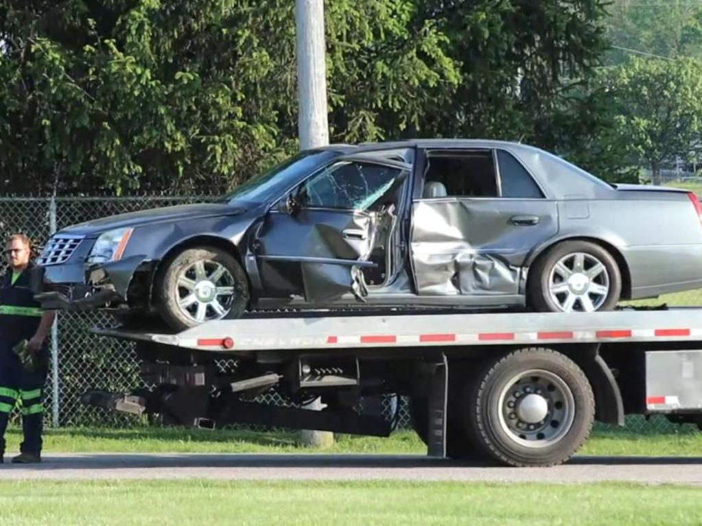 Vicky and Casey White crashed their black SUV getaway car during a nationwide manhunt. Picture: Supplied.