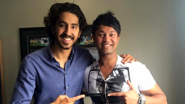 Looking good ... Slumdog Millionaire’s Dev Patel with the real-life Indian-Australian Saroo Brierly, who he plays in the film Lion. (supplied)