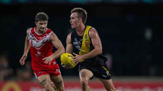 Cody Szust in the Waratah vs Nightcliff Tigers 2023-24 NTFL men's qualifying final. Picture: Pema Tamang Pakhrin