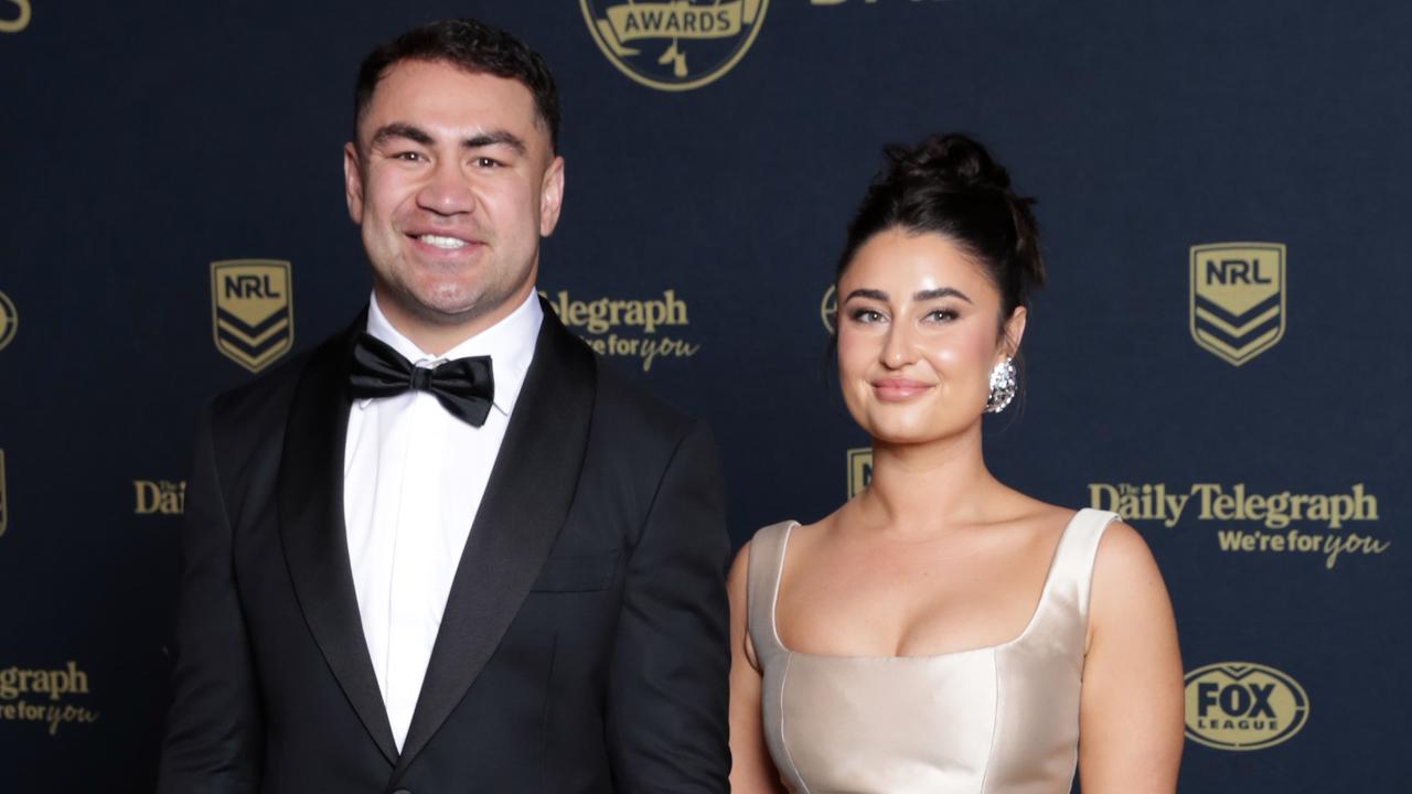 Jahrome and Molly Hughes cap off a massive year with the halfback winning the 2024 Dally M Medal. Picture: NewsWire / Christian Gilles