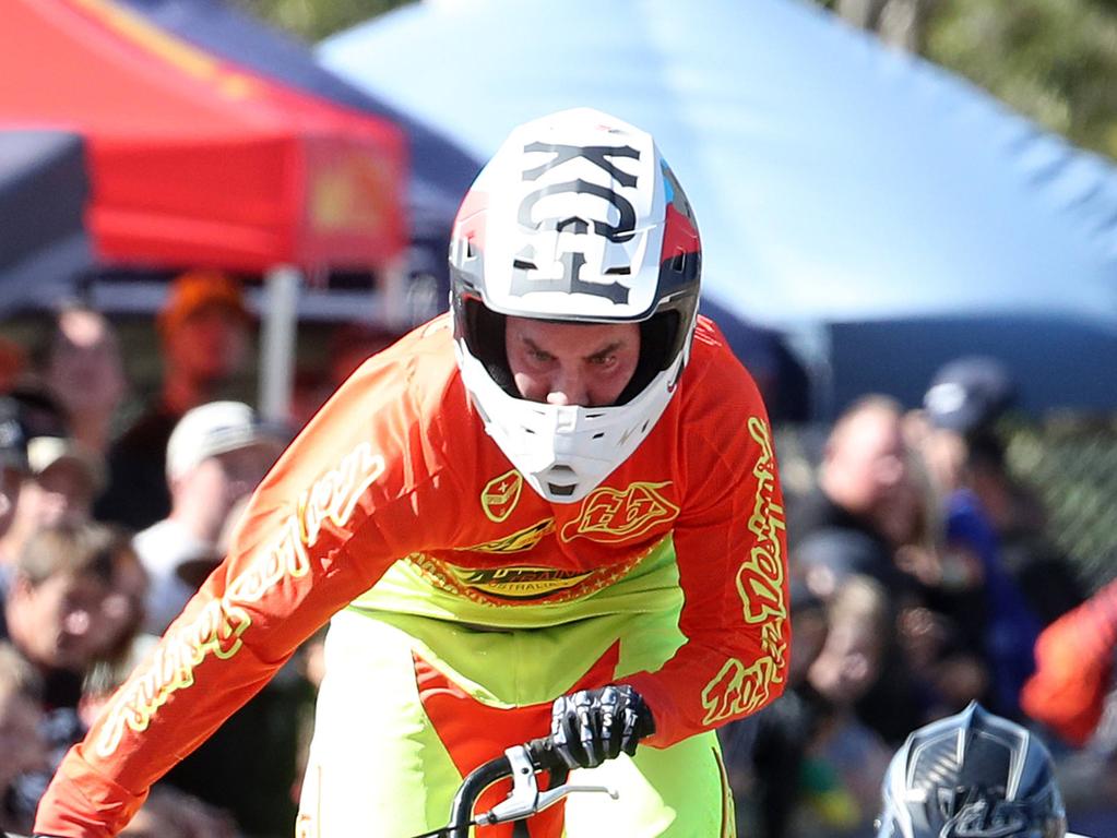 Nerang BMX national series this weekend. Photo of Dean Johnston in the 30-34 yrs mens final. Photo by Richard Gosling