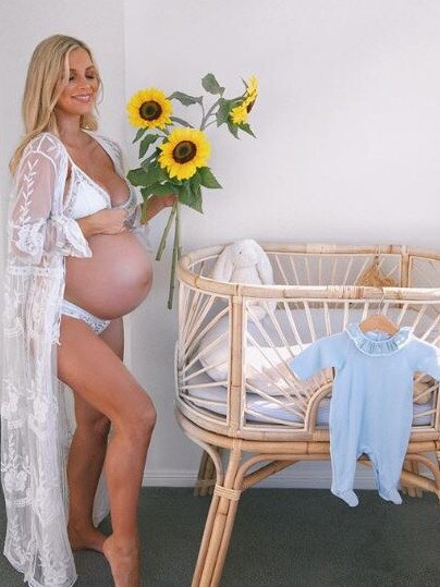 Hannah Polites pictured while 37 weeks pregnant with her second child earlier this month.